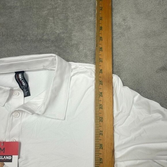Kirkland Signature Mens White Polo Shirt Recycled Nylon Blend M 6820 - Picture 4 of 8